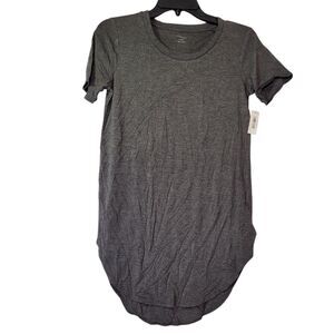 Daily Ritual Women's Short Sleeve Hi Lo Long T-Shirt Charcoal Size Small